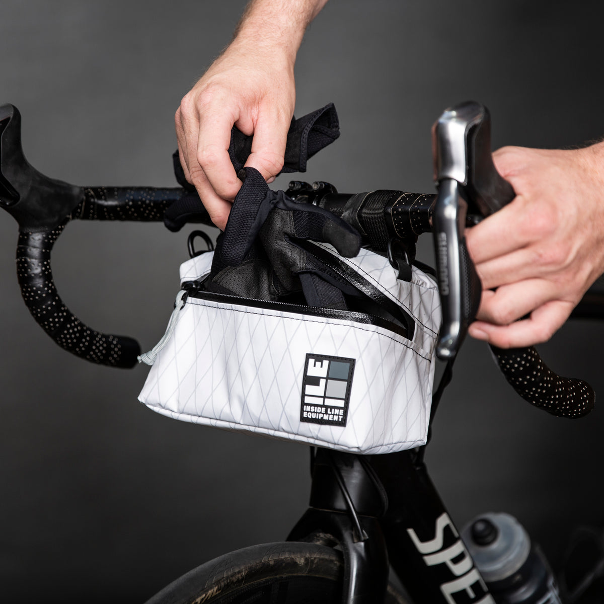 Pilot Bar Bag - Weatherproof Bicycle Handlebar Bag - XPac - Waxed Canvas - Cordura - Adjustable Harness System - 2.6L Cycling Bag - Handmade in USA