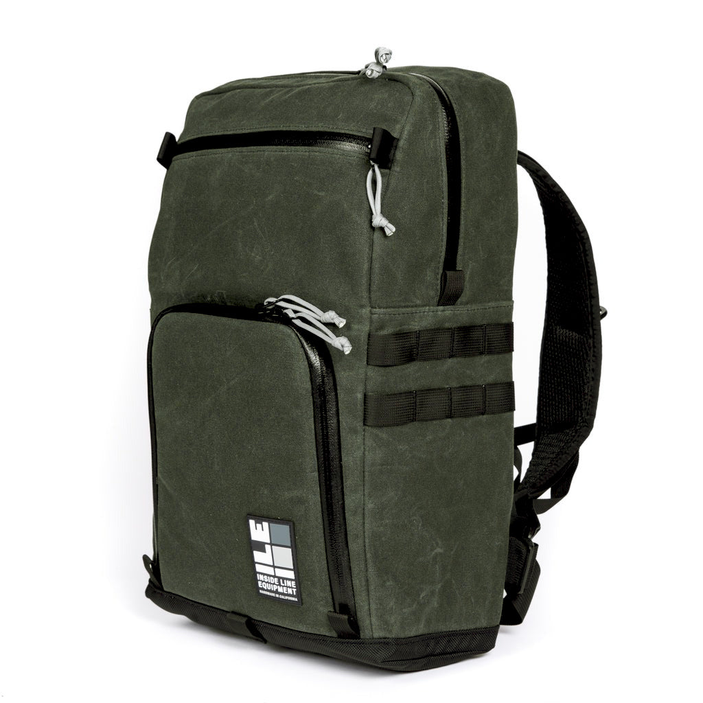 Waxed Canvas - Travel camera backpack - YKK waterproof zippers - professional photographer bag - adjustable dividers - SLR padded - laptop sleeve - XPAC - made in USA