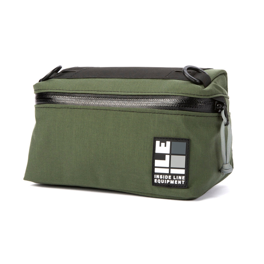 Pilot Bar Bag - Weatherproof Bicycle Handlebar Bag - XPac - Waxed Canvas - Cordura - Adjustable Harness System - 2.6L Cycling Bag - Handmade in USA
