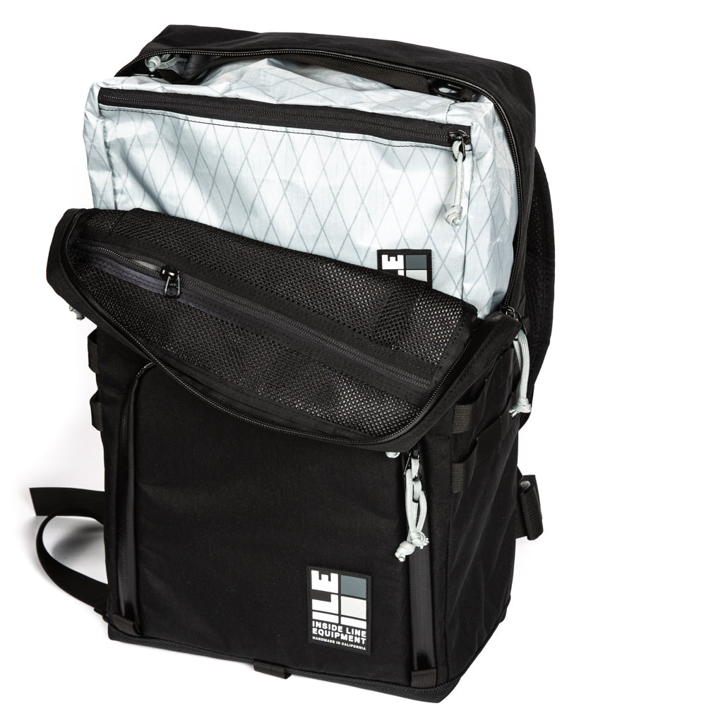 Black Cordura - hiking camera backpack - YKK waterproof zippers - professional photographer bag - adjustable dividers - XPAC - made in USA